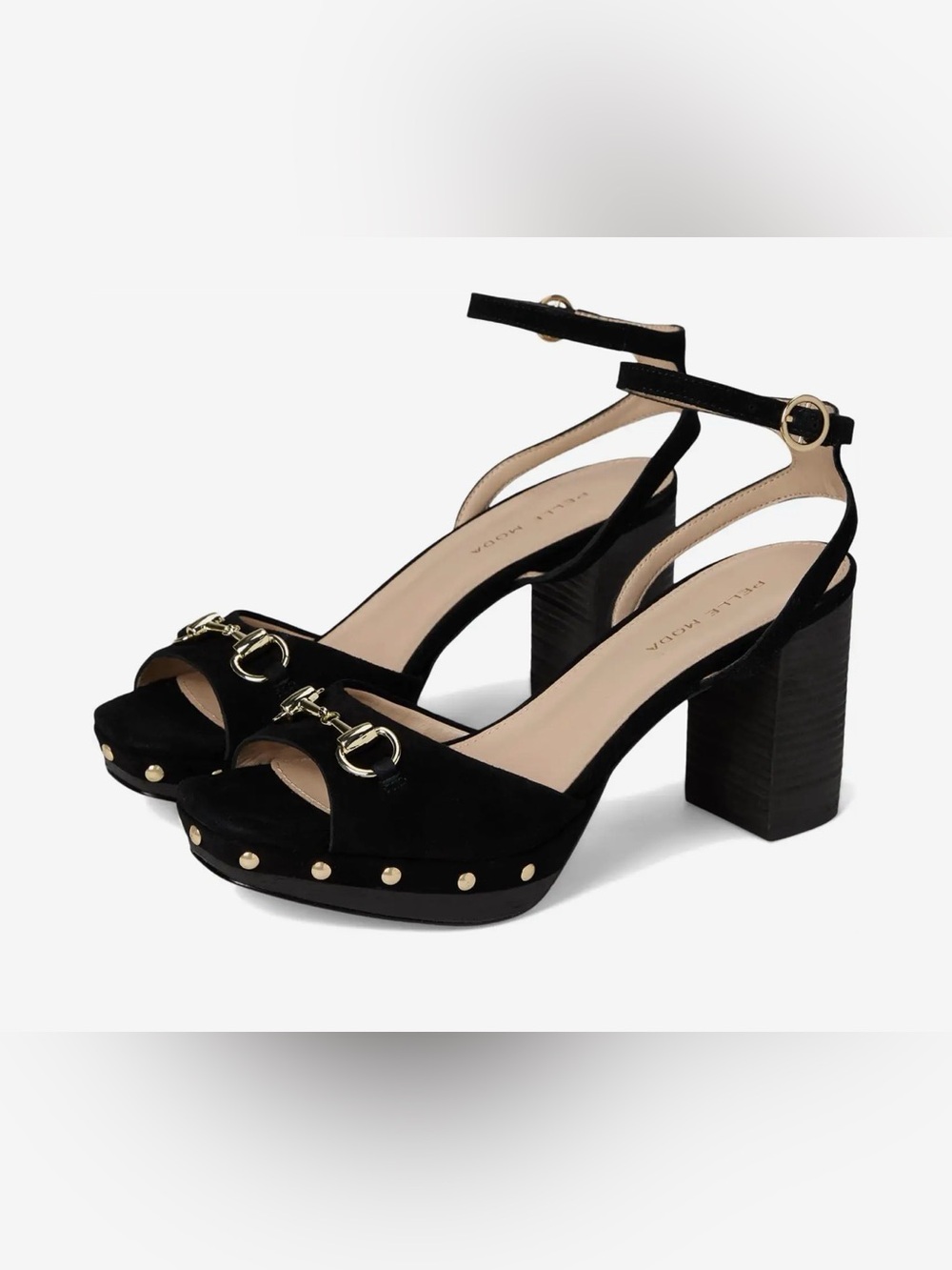 NIB Pelle Moda Anara Kid Black Suede Heels